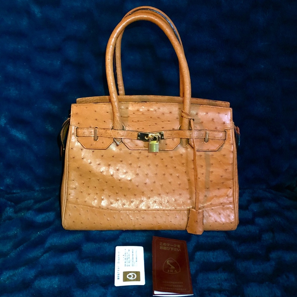 JRA Ostrich Leather Handbag